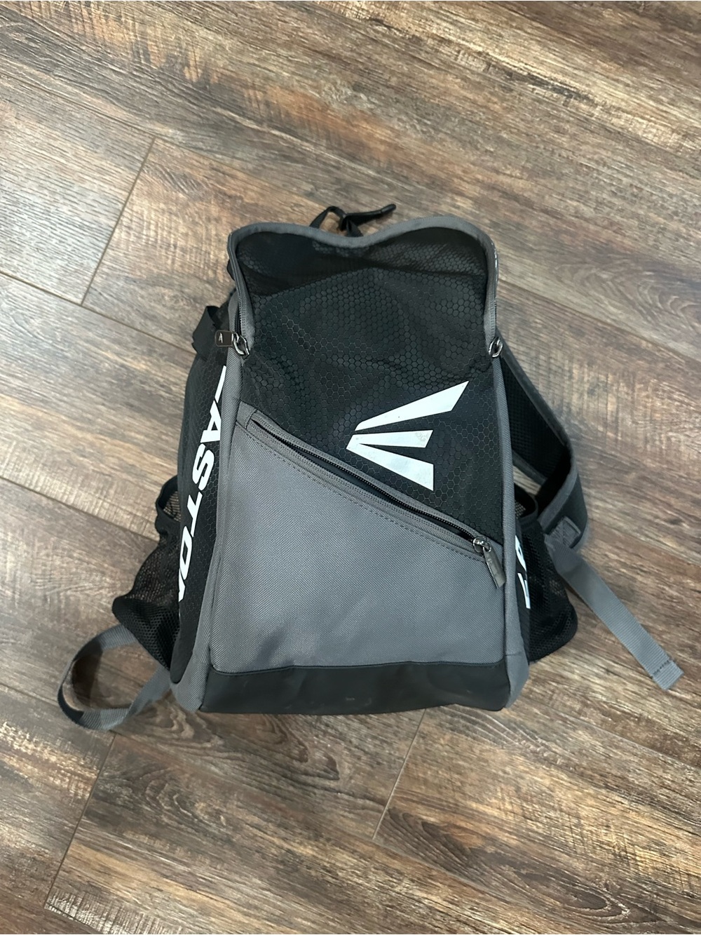 Easton Gray & Black Athletic Backpack with Front Zip Pocket